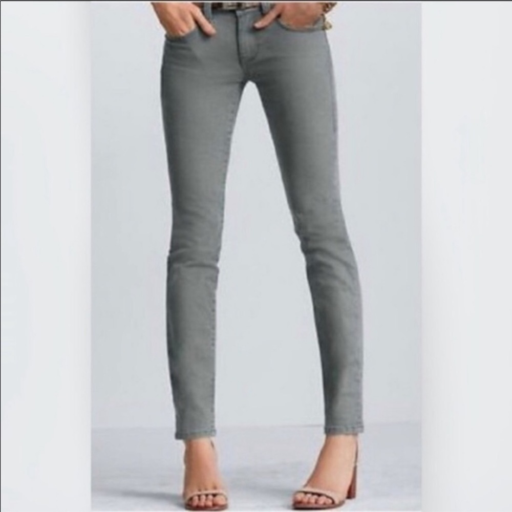 Cabi 4 Super Skinny Mid Rise Grey Stormy Wash Jeans